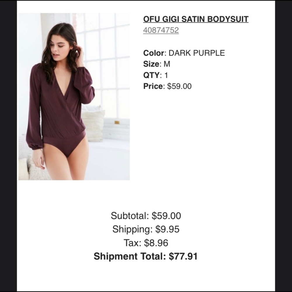 Purple Urban Outfitters body suit